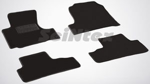 Ворсовые LUX коврики в салон Seintex для Honda CR-V III 2006-2012 (черные, 82755)