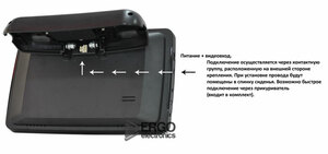 Комплект мониторов на подголовник с диагональю 10" и встроенным DVD плеером ERGO ER10D (сенсорный экран), фото 3