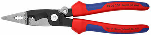 Клещи электромонтажные, 6-в-1, зачистка 0.75 – 1.5 / 2.5 мм², рез Ø 15 мм / 50 мм², 200 мм, защёлка, фосфатированные, 2-комп ручки KNIPEX KN-1392200