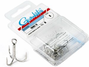 Крючки-тройники Gamakatsu 13N TREBLE HOOKS NICKEL разм. 06 10шт., фото 1