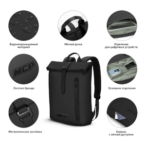 Рюкзак в минималистичном стиле MCP Brutal (черный, Black), фото 5