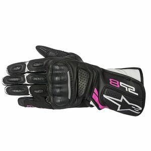 Мотоперчатки кожаные STELLA SP-8 v2 ALPINESTARS (черно-бело-розовый, 1239, XL), фото 2