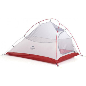 Палатка Naturehike Сloud up 2 20D NH17T001-T двухместная с ковриком, серо-красная, фото 4