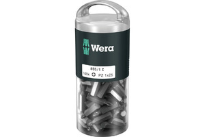 Набор бит, 1/4" C6.3, 100 шт, PZ 1 x 25 мм 855/1 Z DIY 100 PZ 1 WERA WE-072443, фото 2