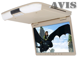 Автомобильный потолочный монитор 15,6" со встроенным DVD плеером AVEL AVS1520T (Бежевый), фото 2