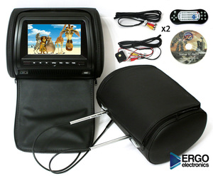 Комплект автомобильных DVD подголовников ERGO ER700HD (черный), фото 1