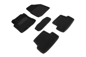 Ворсовые 3D коврики в салон Seintex для Nissan Qashqai 2007-2014 (черные)