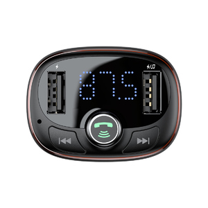 Автомобильное зарядное устройство Baseus T typed Bluetooth MP3 charger with car holder dark coffee, фото 2
