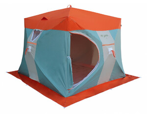 Палатка для зимней рыбалки Митек Нельма Куб-3 Люкс ПРОФИ (оранж-беж/изумрудный)