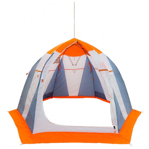 Палатка рыбака Митек Нельма 3 (оранжево-белый/сероголубой), фото 3