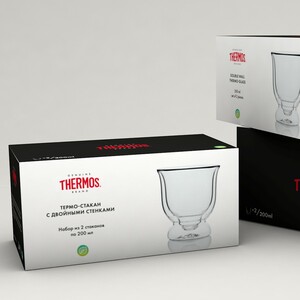 Набор стаканов из двойного стекла THERMOS 0.2л (2шт.), фото 3