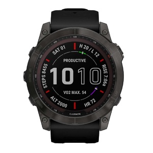 Часы Garmin fenix 7X Saph/Carbon Gray/Ti w/Silcone Band (010-02541-11G) (010-02541-34), фото 1