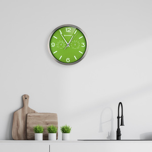 Часы настенные Bresser MyTime ND DCF Thermo/Hygro, 25 см, зеленые, фото 3
