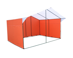 Палатка торговая Митек Домик 4.0х3.0 К (труба 20х20) бело-красный-зеленый, фото 1