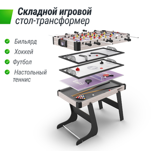 Игровой стол складной UNIX Line Трансформер 5 в 1 (108х59 cм), фото 2