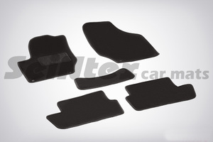 Ворсовые LUX коврики в салон Seintex для Citroen C4 2004-2012 (черные, 82357), фото 1
