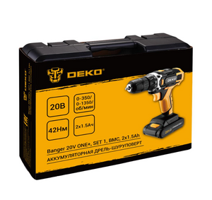 Аккумуляторная дрель-шуруповерт DEKO Banger 20V ONE+ SET1 в кейсе, 2х1.5Ач, фото 5