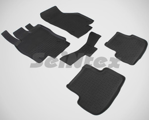 Резиновые коврики с высоким бортом Seintex для Seat Leon III 2013-н.в. / Volkswagen Golf VII 2012-н.в.