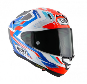 Мотошлем X-Spirit PRO ESCALATE SHOEI (бело-сине-красно-серый глянцевый, TC-10, M), фото 4