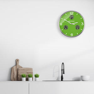 Часы настенные Bresser MyTime io NX Thermo/Hygro, 30 см, зеленые, фото 5