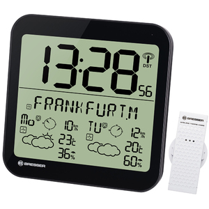 Часы настенные Bresser MyTime Meteotime LCD, черные, фото 1