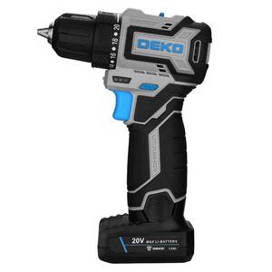 Дрель-шуруповерт аккумуляторная бесщеточная компактная DEKO Loner 20V PRO в кейсе, 20В, 2x3.0Ач, фото 3