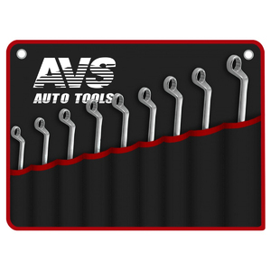 Набор ключей гаечных накидных изогнутых в сумке (6-24 мм) (9 предметов) AVS K2N9M