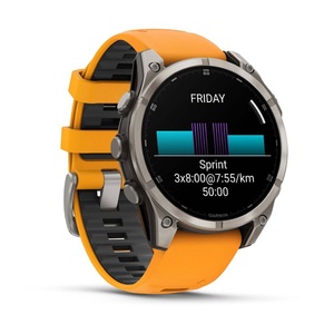 Часы Garmin Fenix 8 47mm AMOLED Saph Graphite DLC Titanium Spark Orange-Graphit Sln (010-02904-19G), фото 3