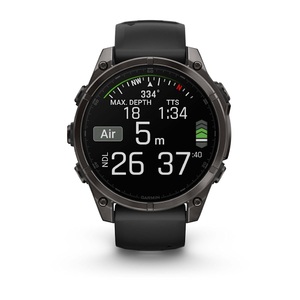 Часы Garmin Fenix 8 47mm AMOLED Saph Carbon Gray DLC Titanium Black-Pebble Grey Sln (010-02904-29G), фото 8