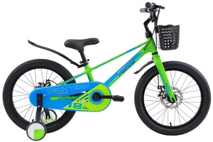 Велосипед детский Tech Team Forca 18" green/blue 2024 (магниевый сплав)