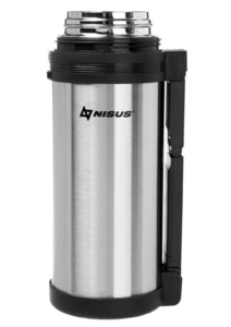 Термос (N-TM-012-G) 1500ML (дополн.пласт.чашка, скл.ручка, ремень) Nisus, фото 5