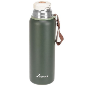 Термос (T-KD-7030-0.9) 900ML хаки (пробка-ситечко, крышка-кружка, ремешок) TONAR, фото 2