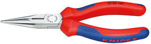 Длинногубцы с режущими кромками, 160 мм, фосфатированные, 2-комп ручки KNIPEX KN-2502160
