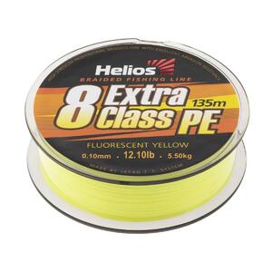 Шнур плетеный EXTRA CLASS 8 PE BRAID Fluorescent Yellow 0,10mm/135 (HS-8PEY-10/135 Y) Helios, фото 1