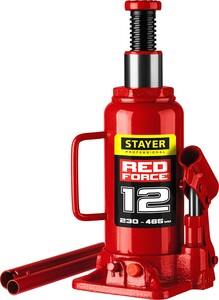 Гидравлический бутылочный домкрат STAYER  RED FORCE 12т 230-465 мм 43160-12