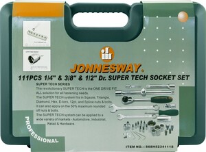 JONNESWAY S68H5234111S Набор инструмента универсальный 1/4", 1/2"DR Super Tech, 111 предметов, фото 4