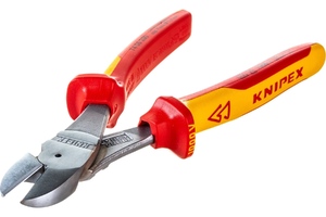 Бокорезы особо мощные VDE, 200 мм, хром, 2-комп диэлектрические ручки KNIPEX KN-7406200, фото 2