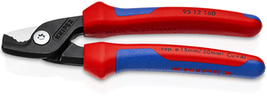 StepCut Кабелерез, ступенчатый рез, Ø 15 мм (50 мм²), длина 160 мм, фосфатированный, 2-комп ручки KNIPEX KN-9512160
