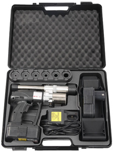 Электрический пресс-инструмент для развальцовки труб ЗУБР ШиреФит в пластиковом кейсе 14-32 мм 51615, фото 1