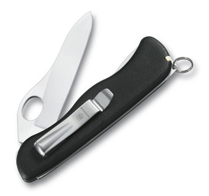 Нож Victorinox Sentinel One Hand belt-clip, 111 мм, 5 функций, с фиксатором лезвия, черный, фото 1
