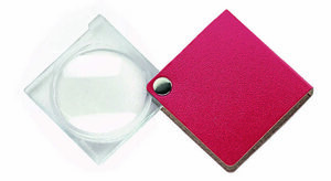Лупа складная двояковыпуклая Eschenbach economy, диам. 45 мм, 3.5х (10.0 дптр), цвет красный, форма квадратная, фото 1