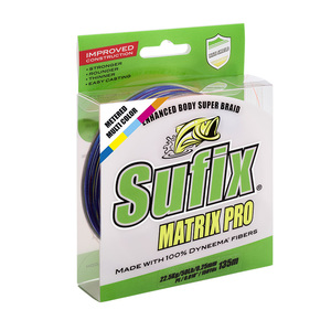Леска плетеная SUFIX Matrix Pro разноцветная. 250 м 0.30 мм 27 кг, фото 1