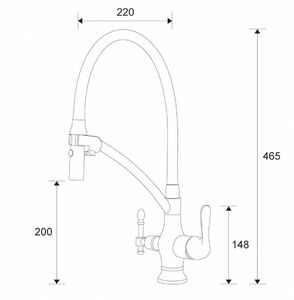 Смеситель для кухни ZORG Sanitary (ZR 347-6 YF) Хром Чёрный, фото 2