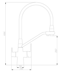 Смеситель для кухни ZORG Steel Hammer (SH 903-6 BLACK BR) Бронза Металл Черный, фото 2