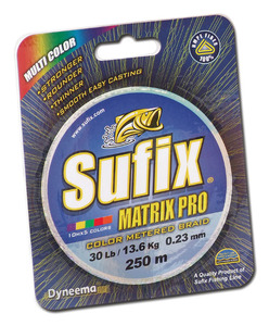 Леска плетеная SUFIX Matrix Pro разноцвет. 100м 0.12мм 8.1кг
