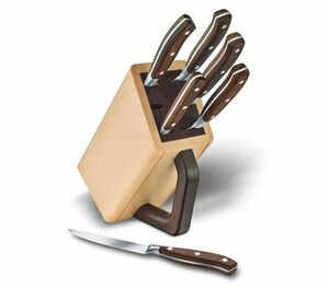 Набор Victorinox кухонный, 6 предметов: 5 ножей и вилка, в подставке из бука, коричневый, фото 2