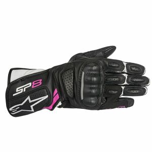 Мотоперчатки кожаные STELLA SP-8 v2 ALPINESTARS (черно-бело-розовый, 1239, L), фото 1