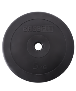 Диск пластиковый BASEFIT BB-203 d=26 мм, черный, 5 кг, фото 2