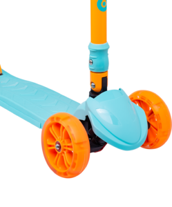 Самокат 3-колесный Ridex Bunny, 135/90 мм, голубой/оранжевый, фото 4