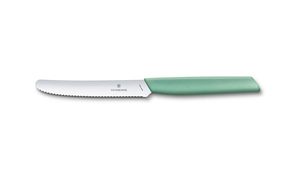 Нож Victorinox столовый, 11 см волнистое, мятно-зелёный, фото 1